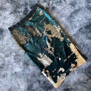 H&M Reversible Flip Sequin Midi Skirt